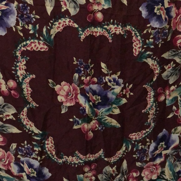 Adolfo "Midnight Black With Bursting Florals" Silk Scarf for Baar & Beards - Picture 2 of 5